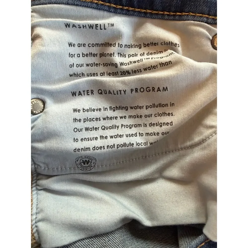Banana Republic Mid Rise Skinny Jeans Dark Wash Raw Hem Women’s 31x27 - Picture 4 of 6